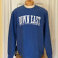 Down East LS Crew-Neck Oversized Corded Top, Royal/White