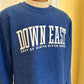 Down East LS Crew-Neck Oversized Corded Top, Royal/White