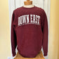 Down East LS Crew-Neck Oversized Corded Top, Maroon/White