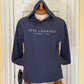 Cape Lookout "Salty Tour" LS Hooded, Denim/White