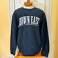 Down East LS Crew-Neck Oversized Corded Top, Navy/White