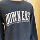 Down East LS Crew-Neck Oversized Corded Top, Navy/White