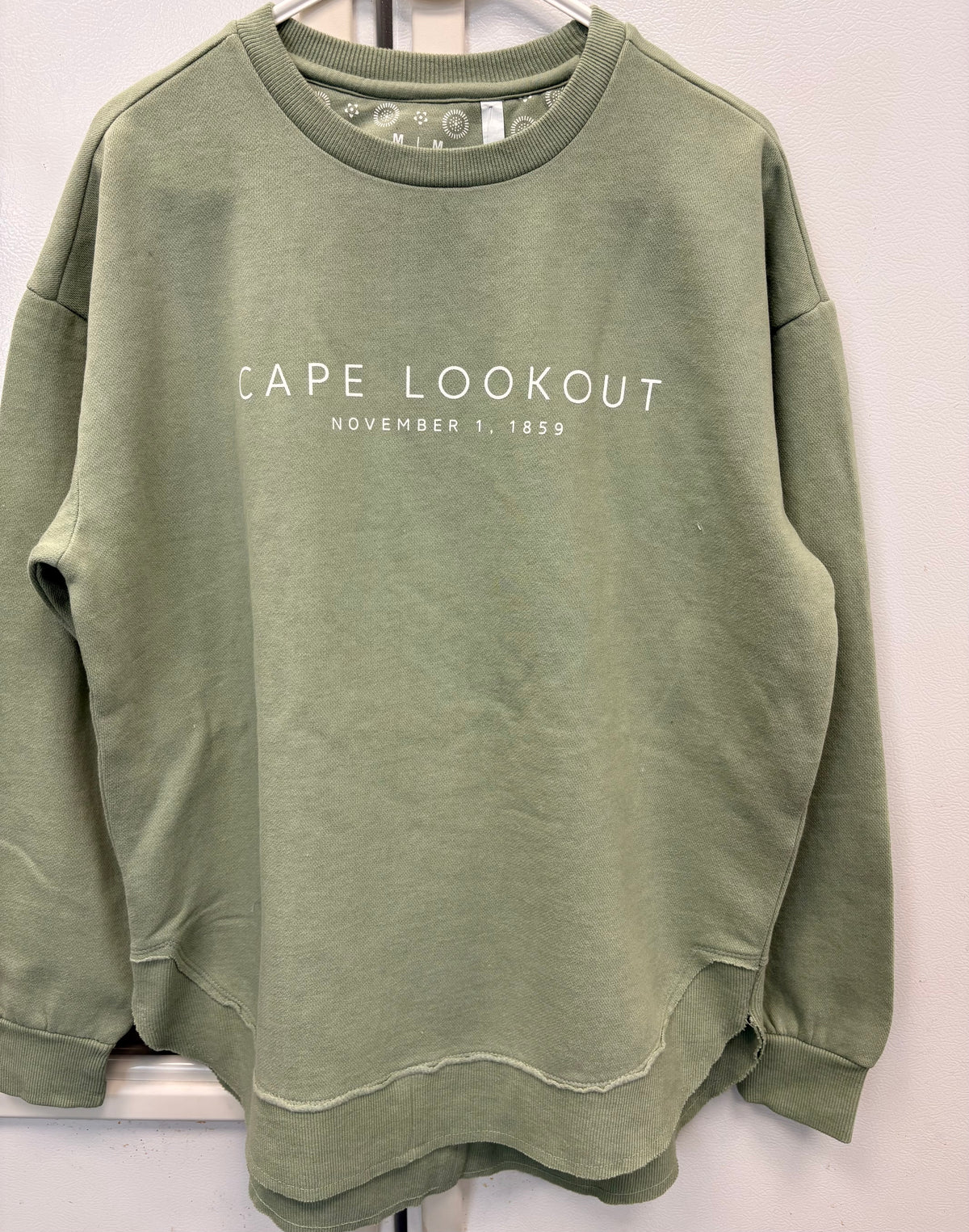 Cape Lookout L/S/ crew-rounded bottom-Sage