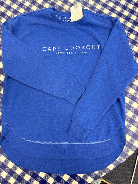 Cape Lookout L/S crew-rounded bottom-Royal