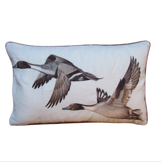 Pintail Duck Pillow cover Embroidered