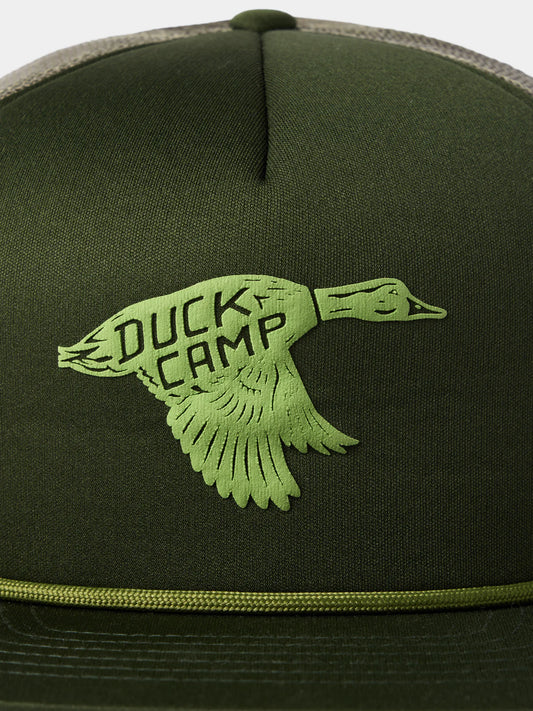 Duck Camp, Mallard Retro Trucker Forest Green