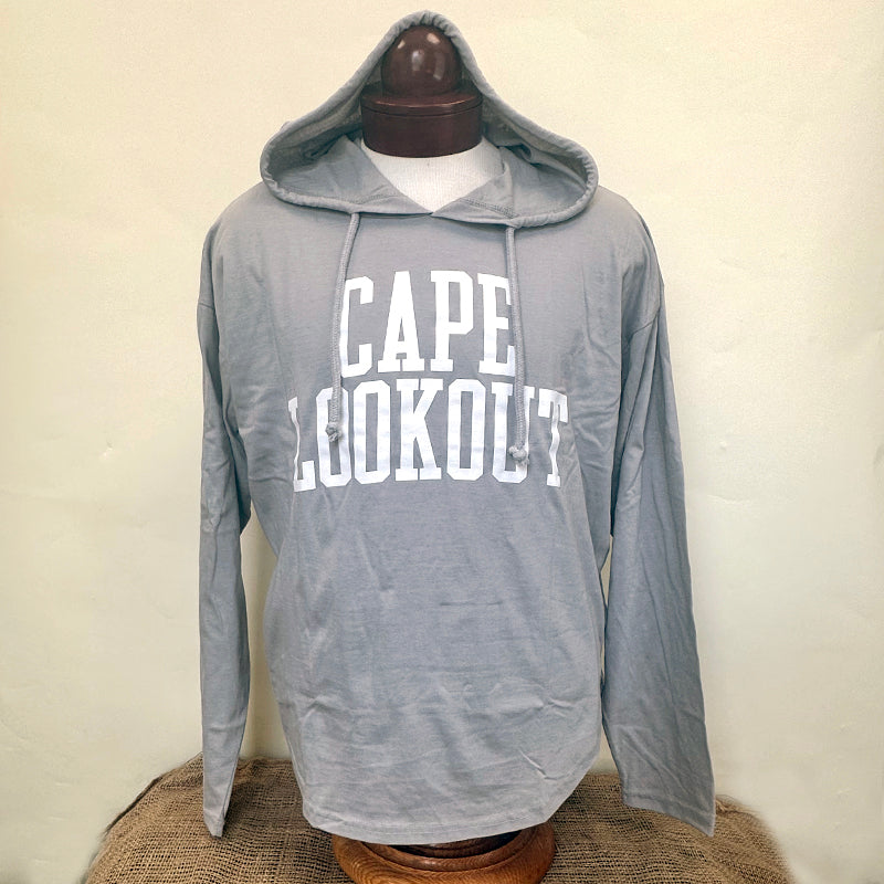 "Cape Lookout" Grey LS Hooded Jersey Top