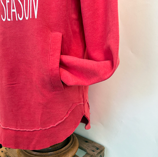 Favorite Things Hooded Sweatshirt in Red/White