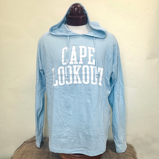 "Cape Lookout" Chambray LS Hooded Jersey Top