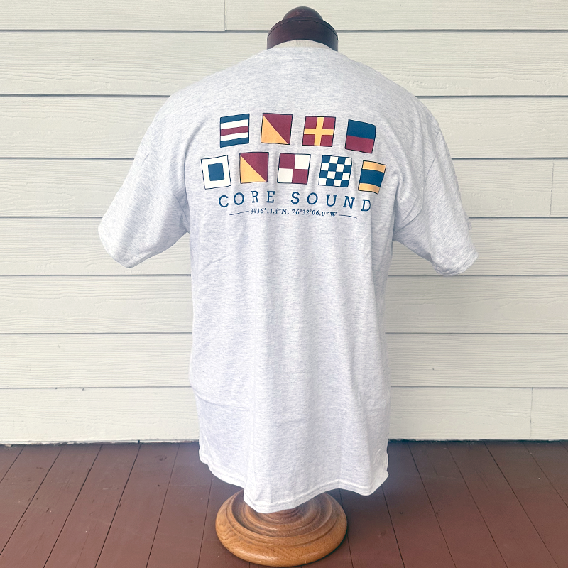 SS Nautical Flags T-Shirt Core Sound, Ash