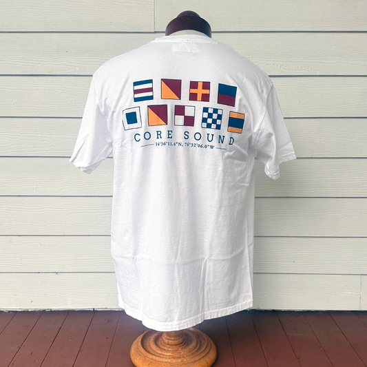 SS Nautical Flags T-Shirt Core Sound, White