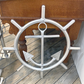 Island Ships Wheel with Anchor Aluminum Decor