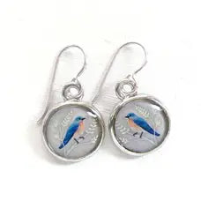 Bluebird Earring - Silver Short Wire