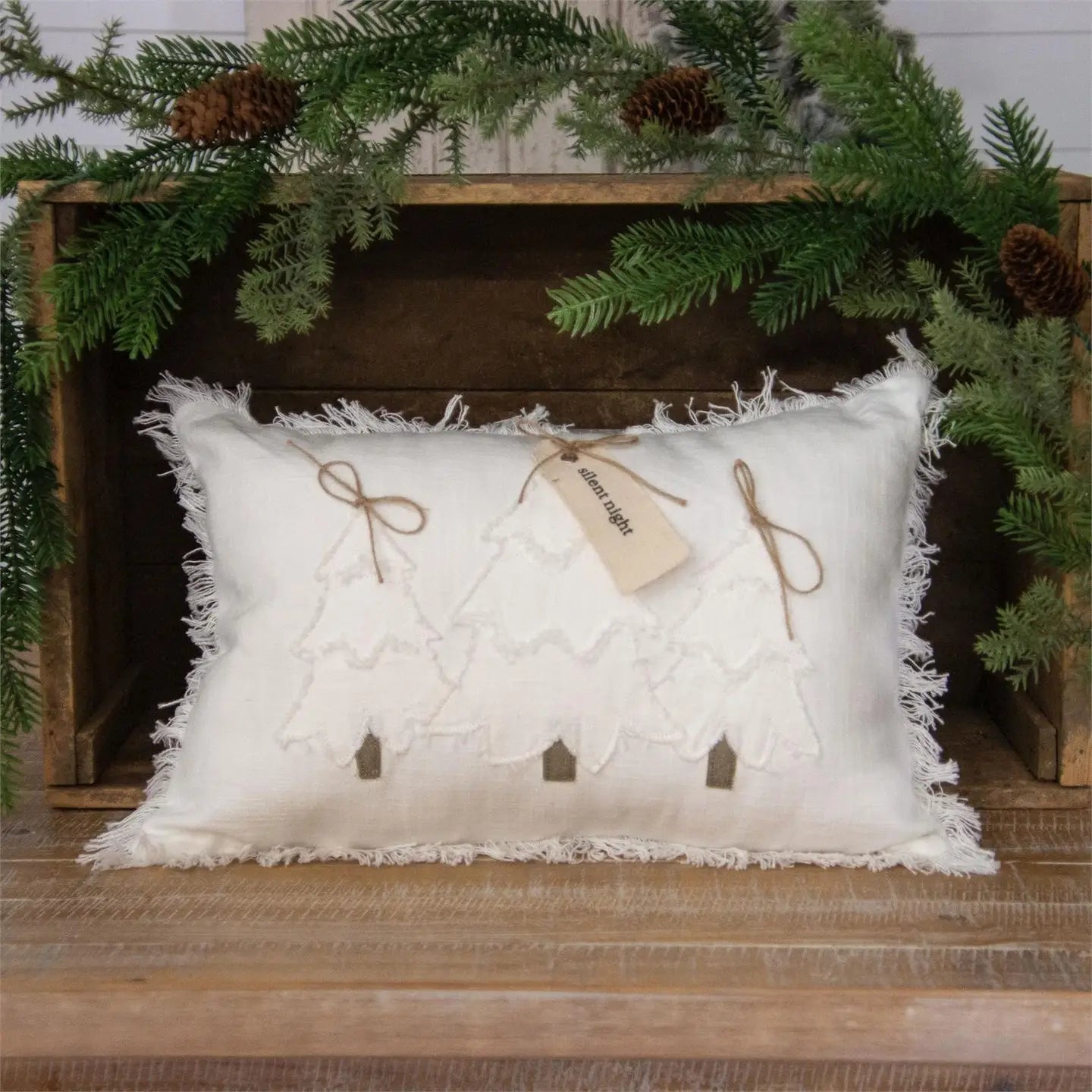 Pillow - Raggedy Tree with Fabric Tag