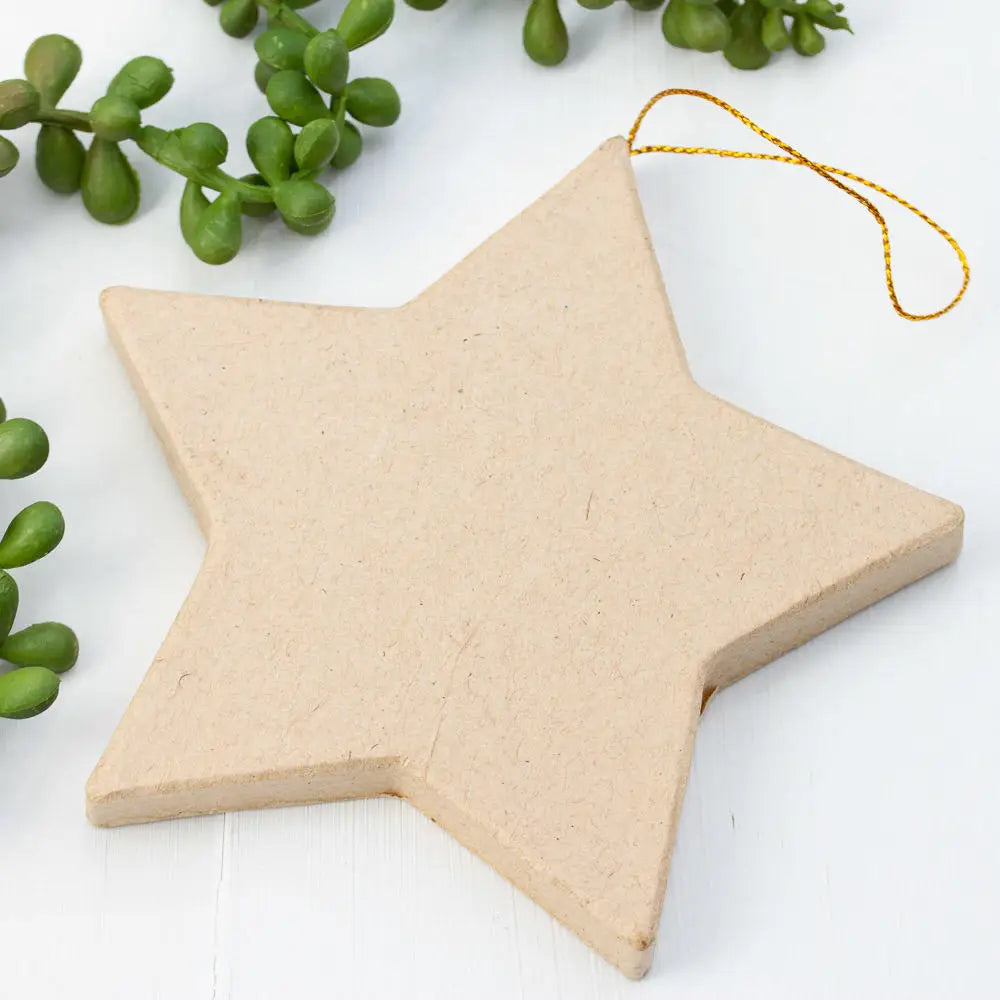 Paper Mache Flat Star Ornament