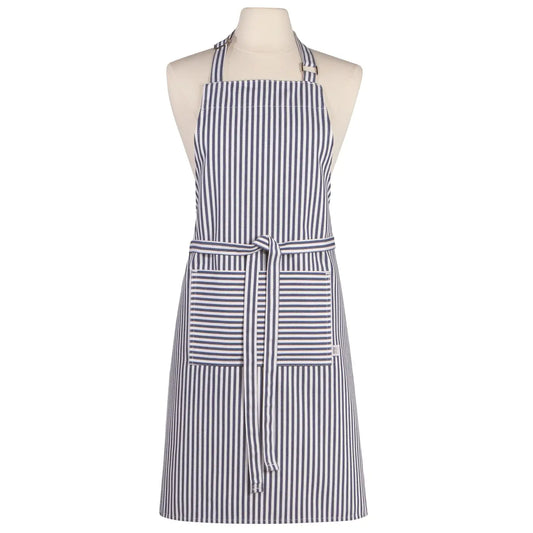 Narrow Royal Blue Stripe Chef Apron