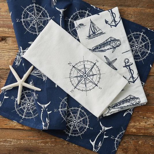 Captain's Quarters Dishtowel - Navy