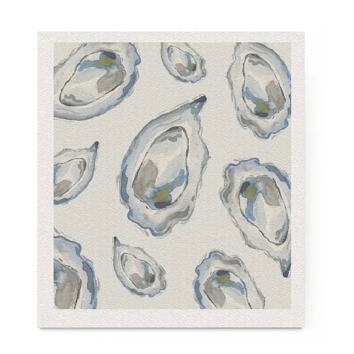Blue Oyster Watercolor Dishcloth