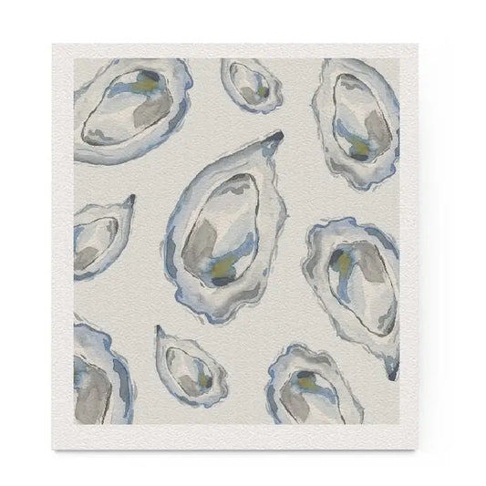 Blue Oyster Watercolor Dishcloth