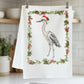 Holiday Heron with Border Kitchen Towel