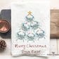 Coastal Beach Christmas tea towel