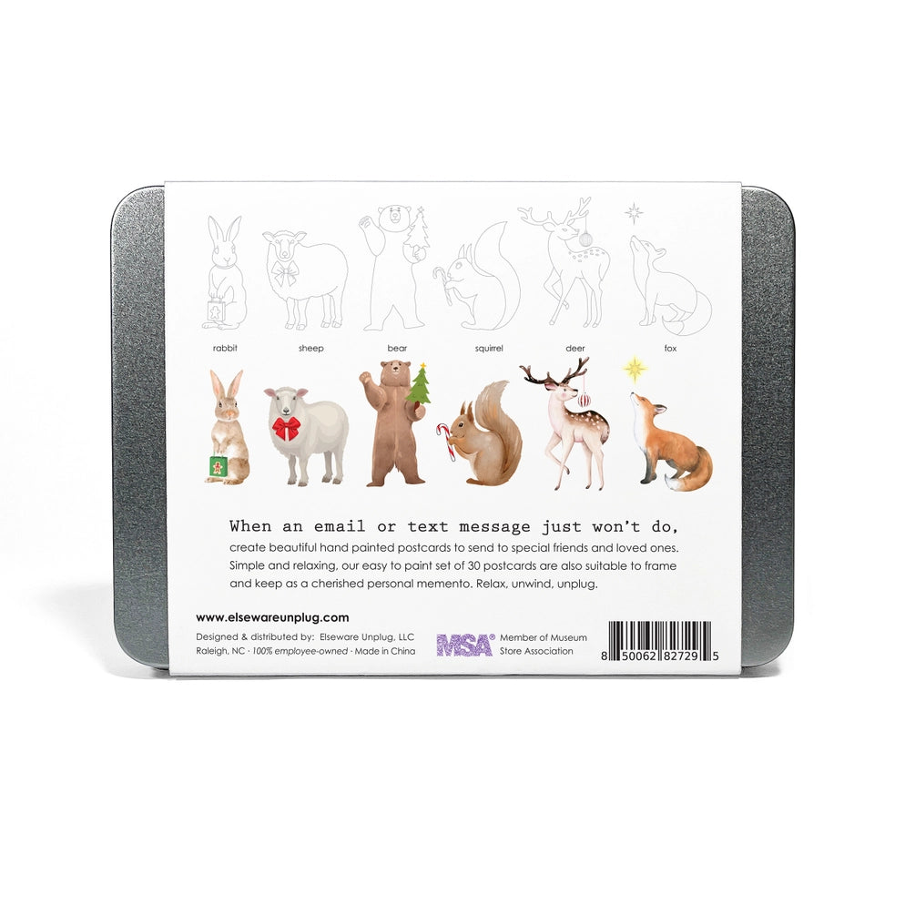 Coloring Postcards-forest animals
