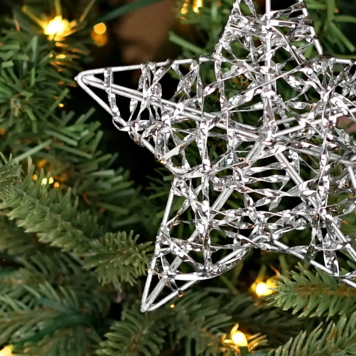 Metallic Waven 3D Star Orn Silver