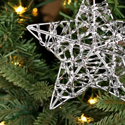 Metallic Waven 3D Star Orn Silver