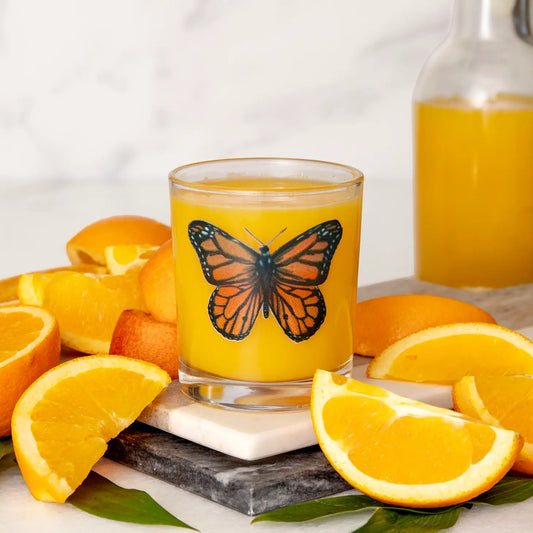 Monarch Butterfly Short Juice Glass