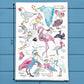 Christmas Coastal Birds tea towel