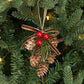 6" Long Hanging Decor-birch cones with red berries