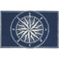 Front porch Compass Indoor/Outdoor Rug, Navy 1'8"x2'6"