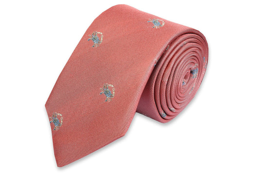 Blue Crab Necktie - Coral