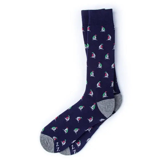 Ship Happens Sock - Navy Blue Carded Cotton