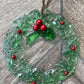 Coastal Christmas Ornament-wreath w/red berries