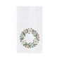 Christmas Shell Wreath kitchen towel