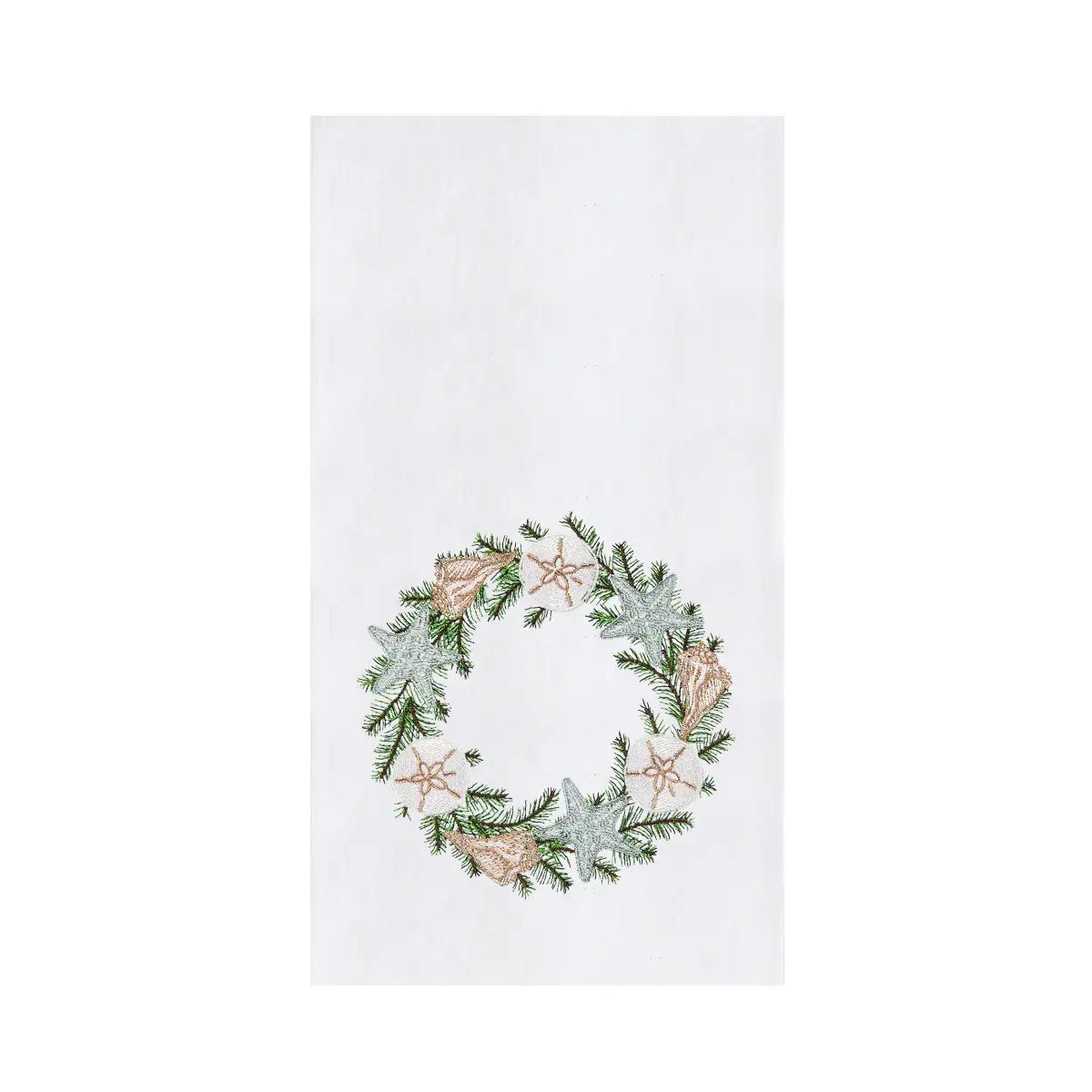 Christmas Shell Wreath kitchen towel