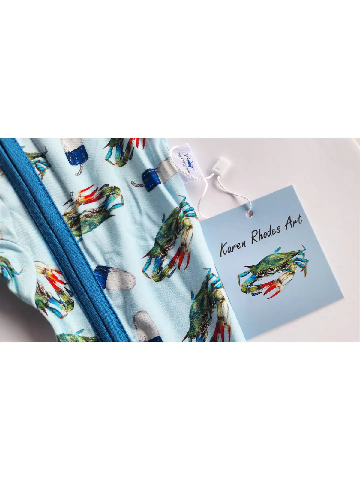 Blue Crab & Buoy Bamboo Zippy