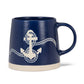 Wide base NAVY mug with anchor