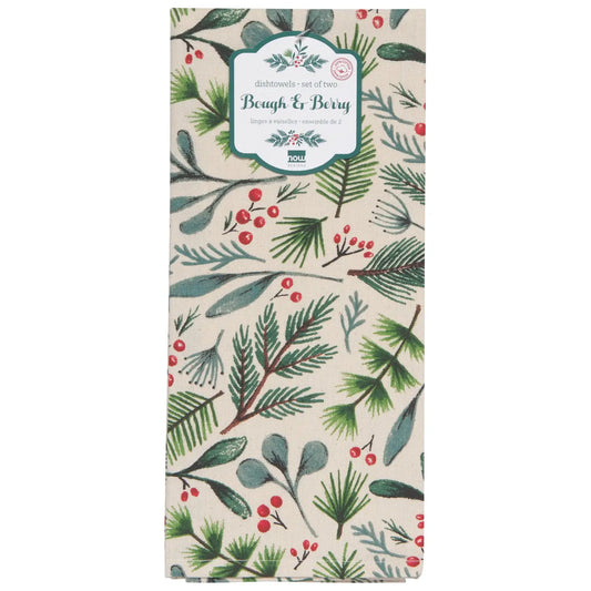 Bough & Berry Christmas Coordinated Dishtowels, Set of 2