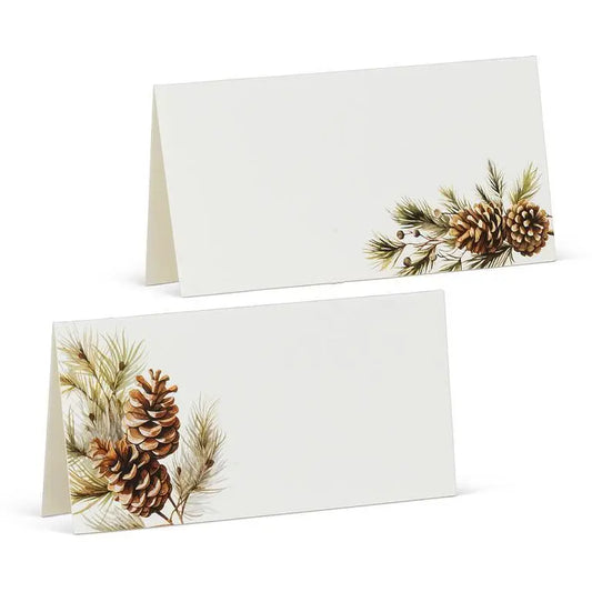 Pinecones & Branches Fold Placecard