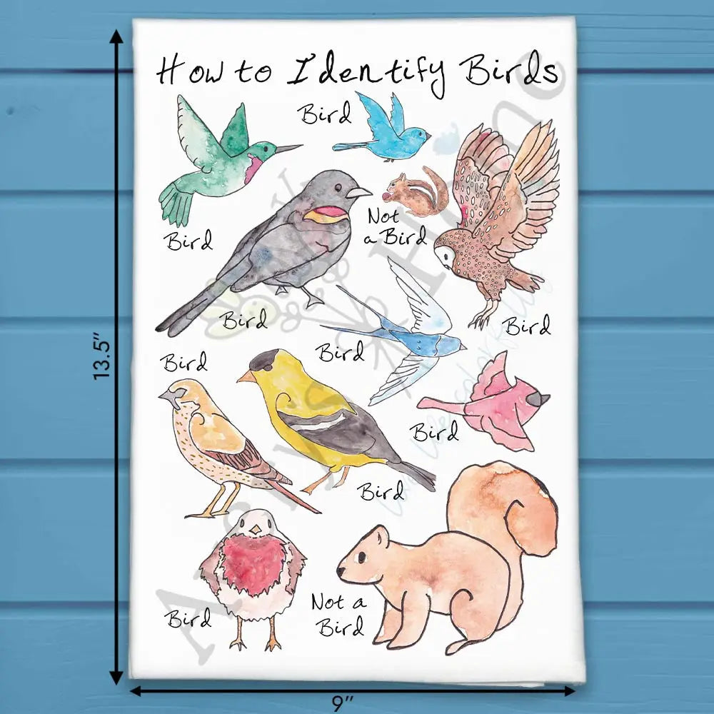 How to identify Birds tea towel