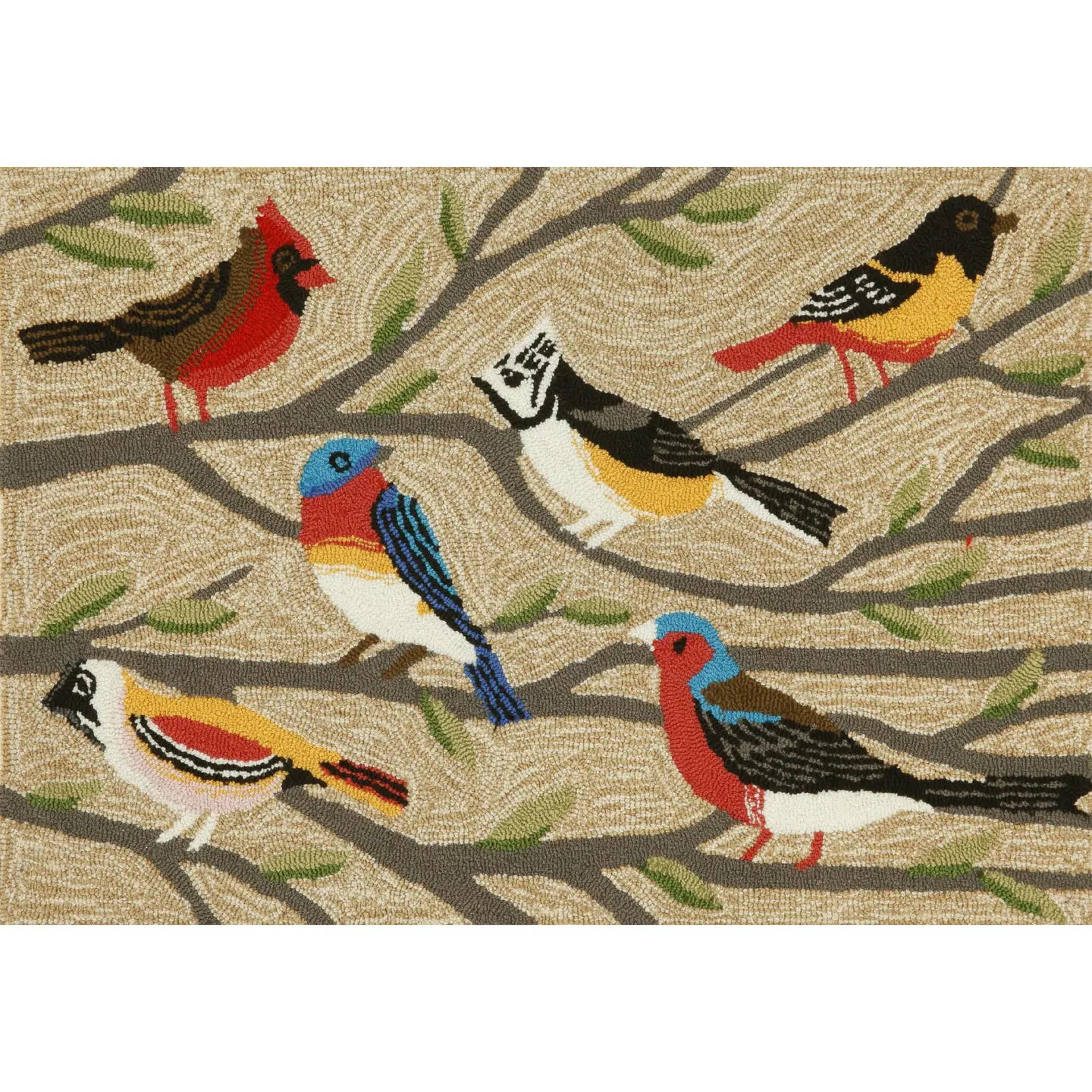 Front porch Birds Indoor/Outdoor Rug 1'8"x2'6"