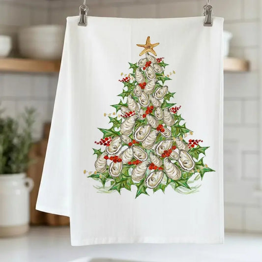 Oyster Tree with Berries Kitchen Towel
