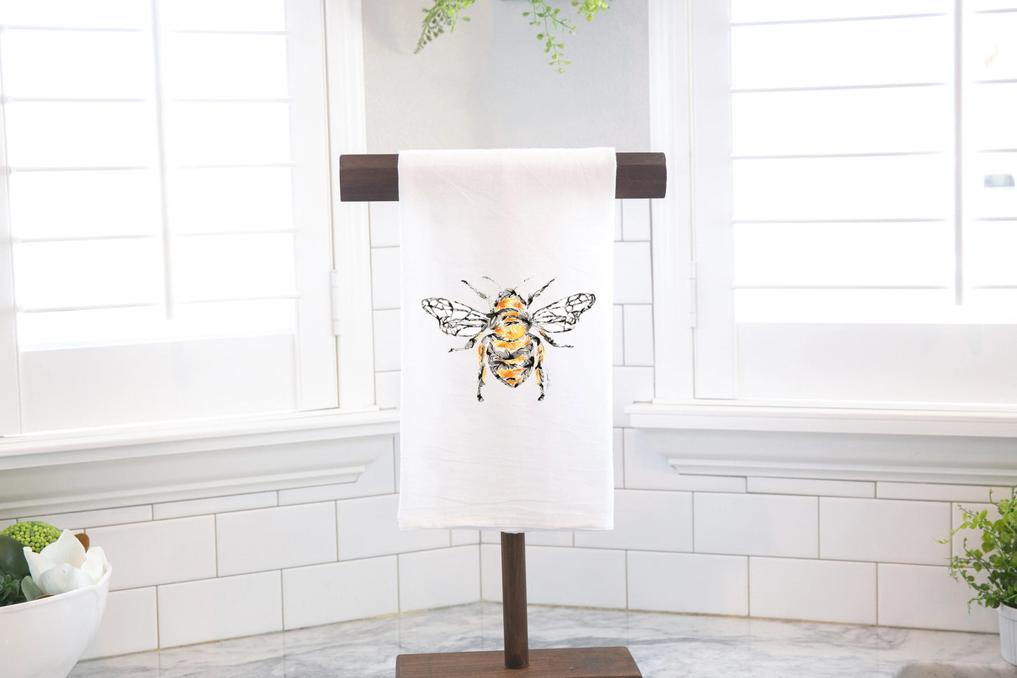 Honey Bee Flour Sack Tea Towel