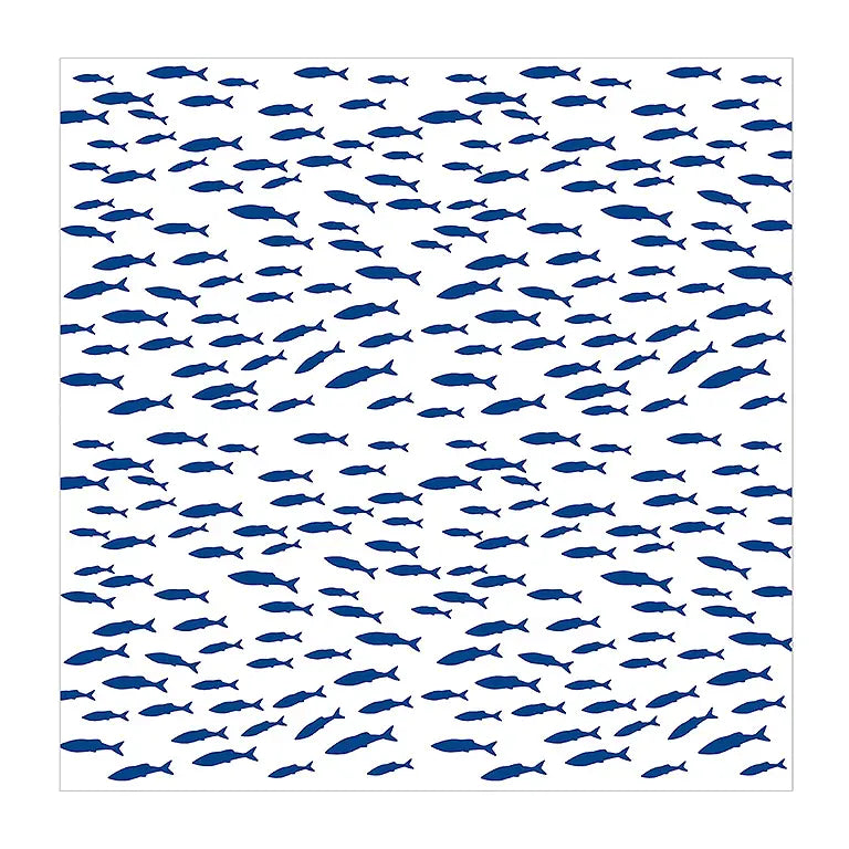 Large blue/white fish napkin