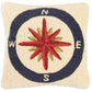 Compass Rose Hooked Wool Pillow