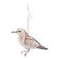 Christmas Sandpiper Bird Metal & Capiz Ornament