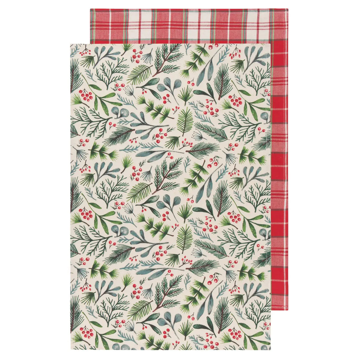 Bough & Berry Christmas Coordinated Dishtowels, Set of 2