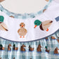 Blue, Mallard Duck-embroidery dress